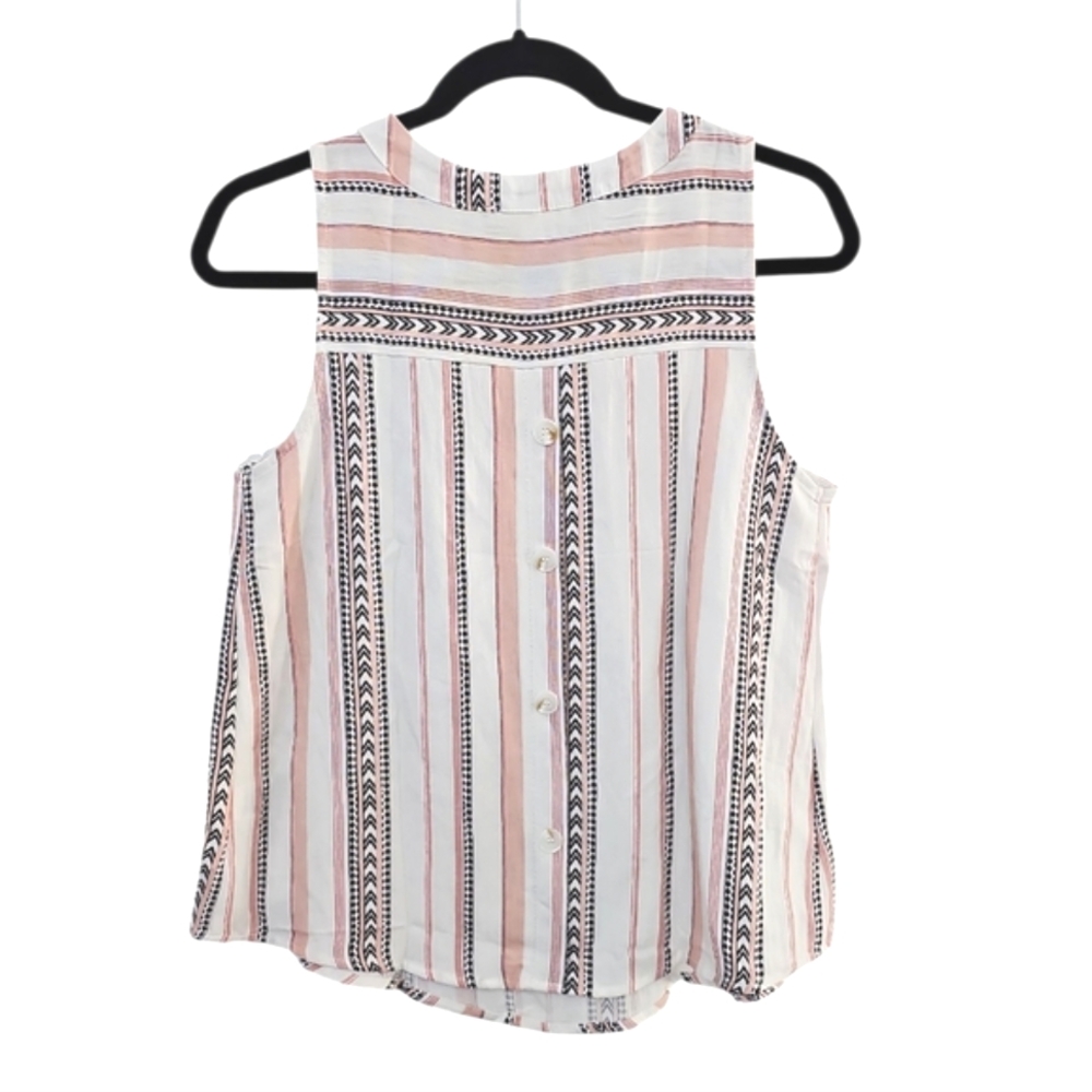 New Mine Womens Pink Striped Tank Top Size S - Picture 2 of 3